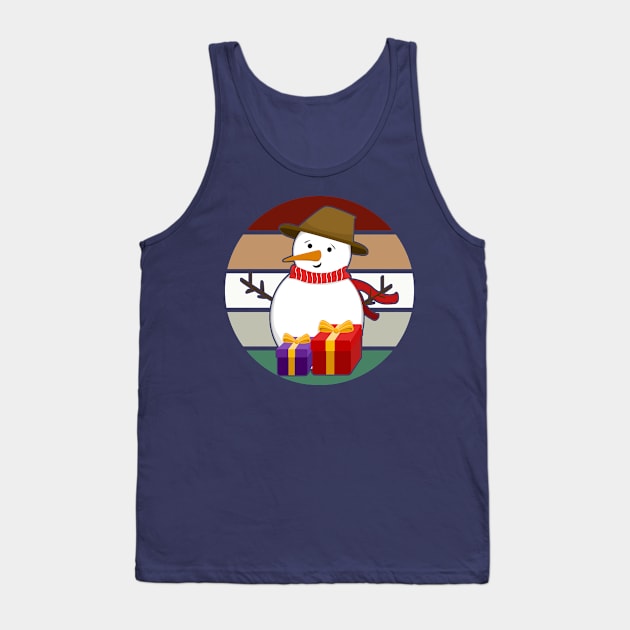 Snowman in hat with presents Tank Top by PersianFMts